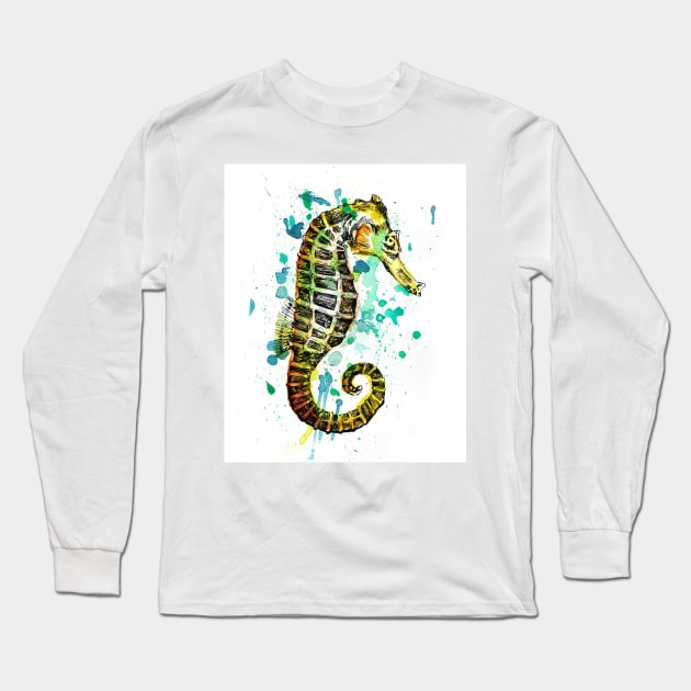 Seahorse image Long Sleeve T-Shirt by rachelsfinelines